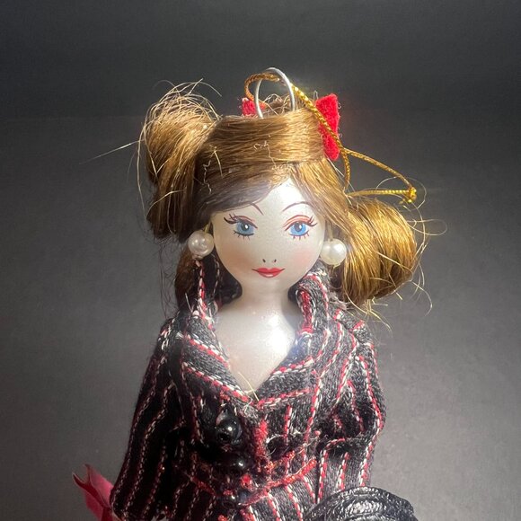 VTG Dillards Trimmings Glass Working Girl Business Outfit Christmas Ornament - Picture 5 of 7